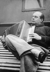 Udet: Ernst Udet playing the accordion