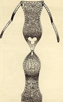 Gravure: eroticism, chastity belt, silver, 16th century