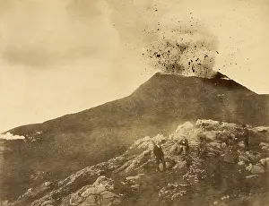 Erupted: Erupting Volcano with Sightseers, c. 1870s