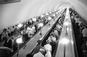 Conveys: Escalator in Moscow metro, 1986