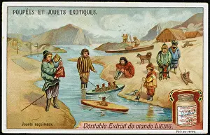 Eskimo: ESKIMO CHILDREN & BOATS