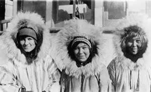 Parkas: Three Eskimo girls