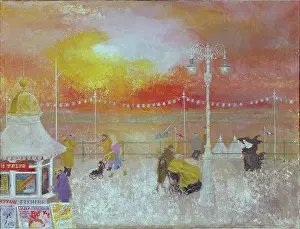 Fitton: Esplanade ' including kiosk and red sky