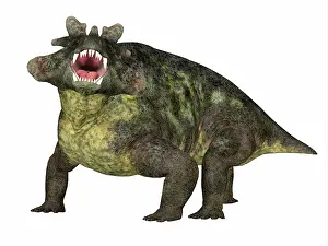 Synapsid: Estemmenosuchus dinosaur, side profile