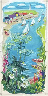 Rosalie: Estuary scene with sailing boats