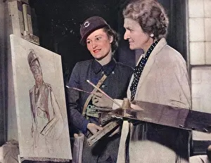 Lithographer: Ethel Gabain and a sitter