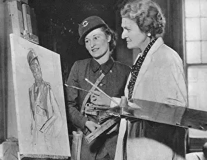 Lithographer: Ethel Gabain and a sitter