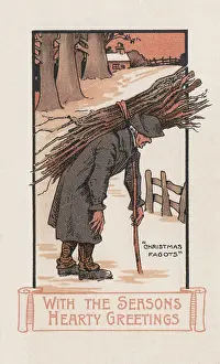 Faggots: Ethel Parkinson, Christmas card, old man in snowy scene