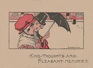Brolly: Ethel Parkinson, greetings card, couple in Regency costume