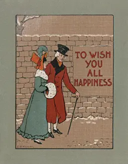 Ethel Parkinson, greetings card, couple in Regency costume