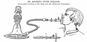 1847: Ether inhaler. From The Lancet, London, 1847