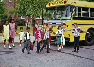 Ethnically: Ethnically Mixed Group of School Children Boys