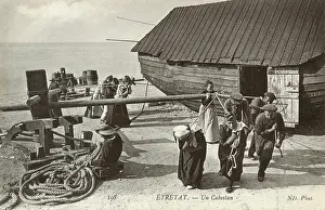Capstan: Etretat, France - working a beachside capstan