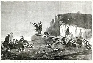 Plunging: Etretat mixed bathing 1870s