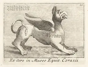 Gryphon: Etruscan bronze figure of a gryphon, a mythical beast
