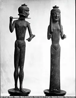 Statuettes: Two Etruscan bronze statuettes, found