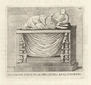Triclinium: Etruscan triclinium or dining room