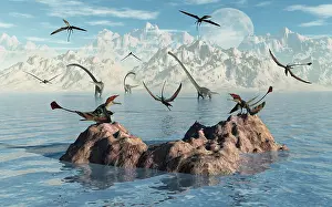 Outcrop: Eudimorphodon's fishing for their next meal