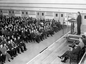 Transmitters: Eugen Hadamovsky at a lecture, 1933