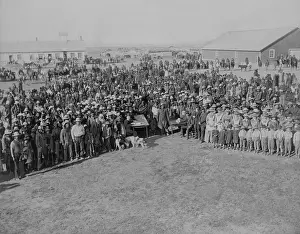 Lakota: Euro-American census takers sit at two tables