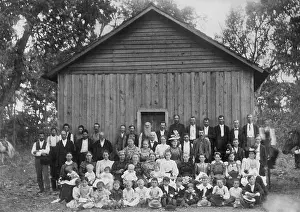 Homesteaders: Euro-Americans and Native Americans pose for