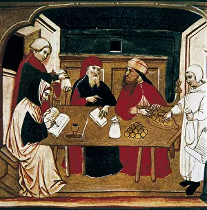 Notary: Europe (15th c.). Merchants stipulating a contract