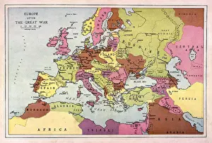 C1918: EUROPE MAP C1918