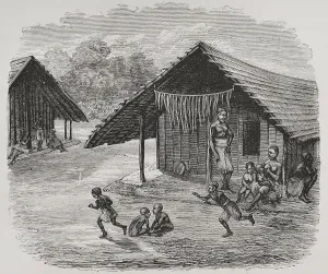Familiar: European Exploration - The Congo. Housing, indigenous family