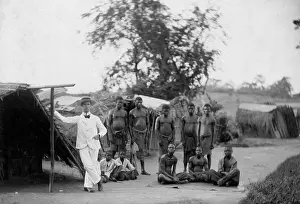 Republik: European in a village in the Congo