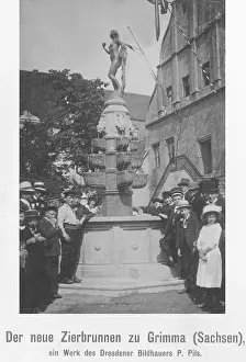 Grimma: The Eva Fountain in Grimma, 1912