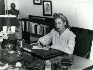 Evita: Eva Peron of Argentina sitting at her desk