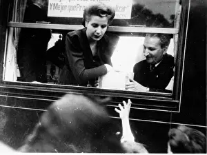 Evita: Eva Peron of Argentina on a train