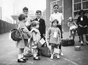 Playground: Evacuation exercise at London schools, 1939
