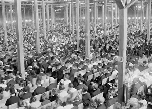 Large Crowd: Evangelist Billy Sunday's Tabernacle during a revival