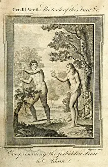 Presenting: Eve presenting the forbidden fruit to Adam