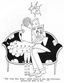 Columnist: Eve reading The New Eve Book, 1917