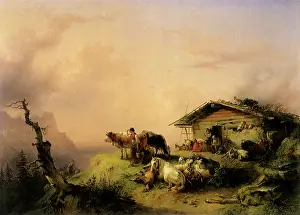 Gauermann: Evening in the Alps in Berchtesgaden, Germany