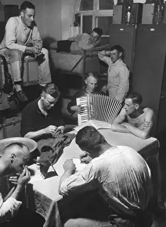 Conscription: Evening in a barracks of the German Wehrmacht in the 30s