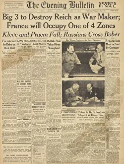 Hodges: The Evening Bulletin front page Yalta Conference