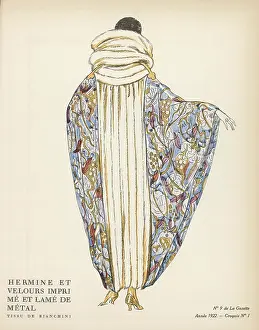 Lame: EVENING COAT WITH ERMINE
