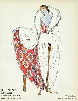 Fitting: Evening coat with inner lining design 1922