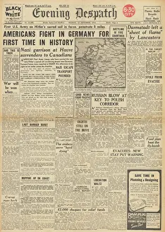 Moselle: Evening Despatch front page Allied troops invade Germany