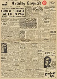 Rokossovsky: Evening Despatch front page Battle for Holland