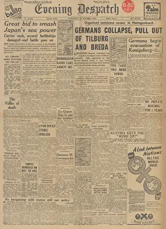 Leyte: Evening Despatch front page British capture Hertogenbosch