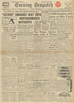 Rokossovsky: Evening Despatch front page British enter Hertogenbosch