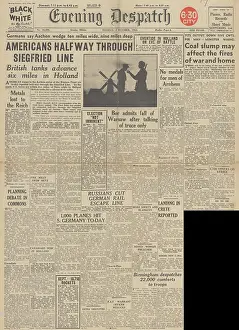 Urquhart: Evening Despatch front page US forces through Siegfried Line