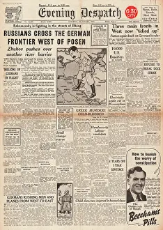 Koniev: Evening Despatch front page Red Army advance on Posen