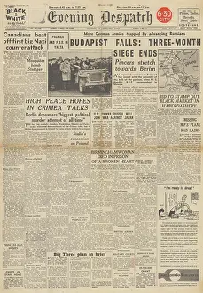 Geyer: Evening Despatch front page Red Army capture Budapest