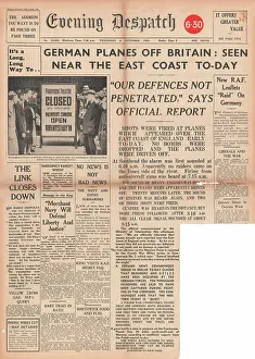 Englands: Evening Dispatch German Luftwaffe off Englands east coast