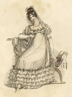 Flounces: EVENING DRESS 1819